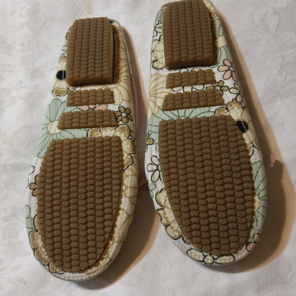 Kenzie Mules: Ballerina Slip on Canvas Blue Rose Lace Bow Flats Slip ons - Picture 5 of 5